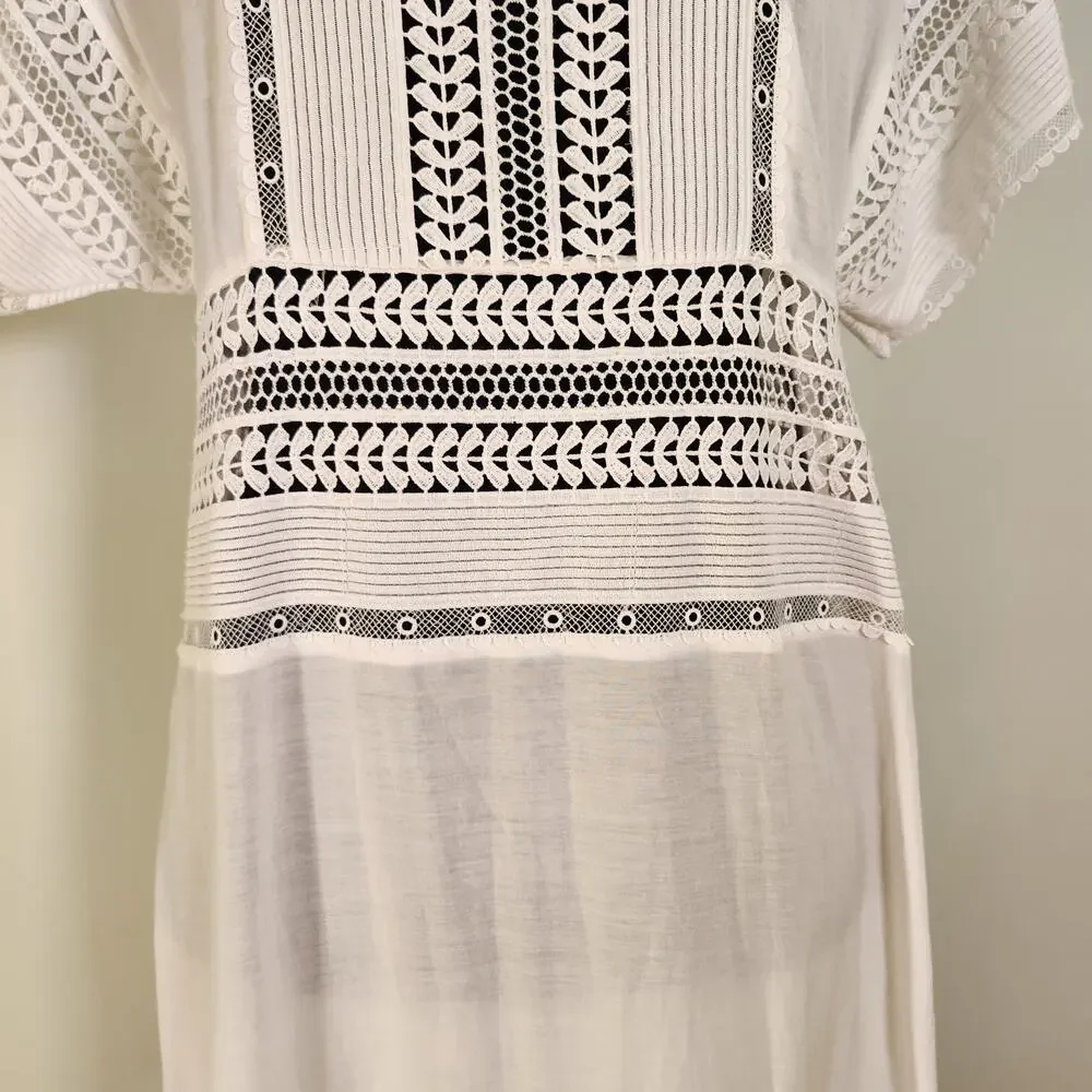 BANANA REPUBLIC NWT White Auriene Lace Maxi Dress, Size Medium - Picture 8 of 15
